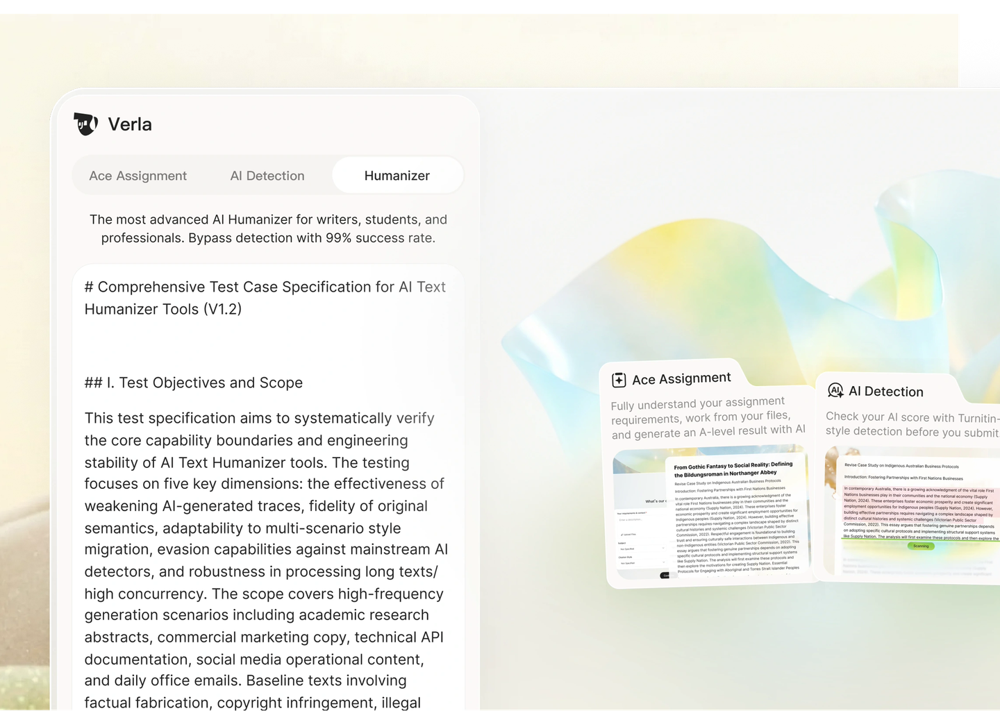 AI humanizer workspace preview