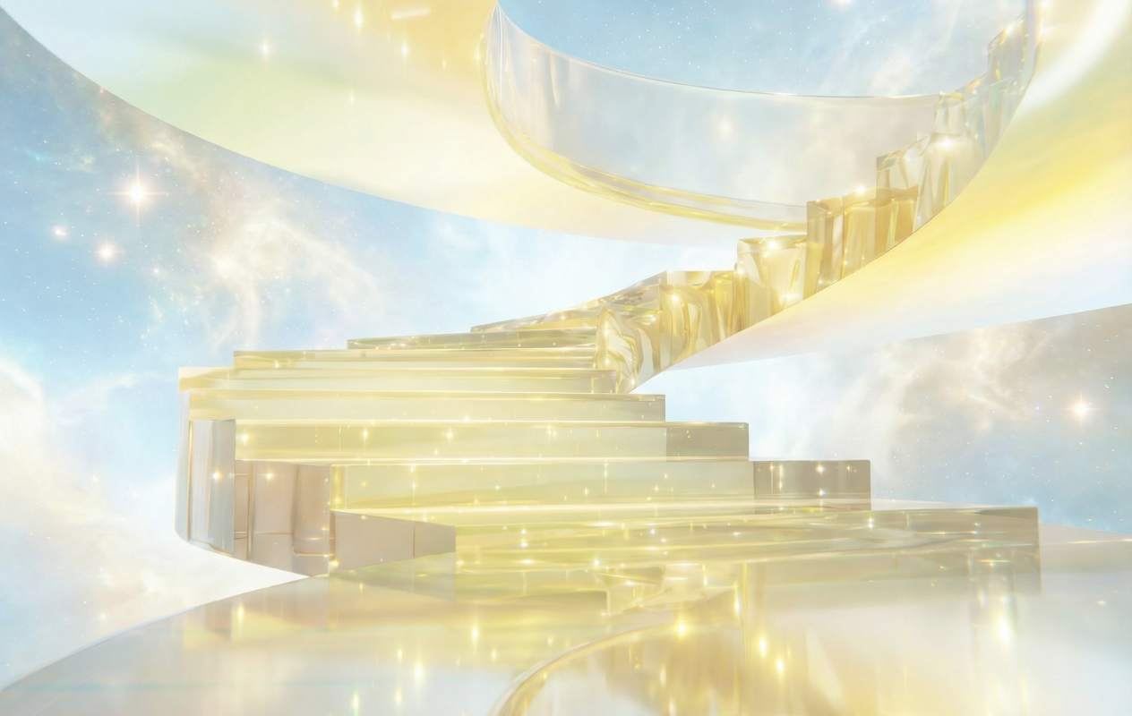 Luminous staircase feature artwork