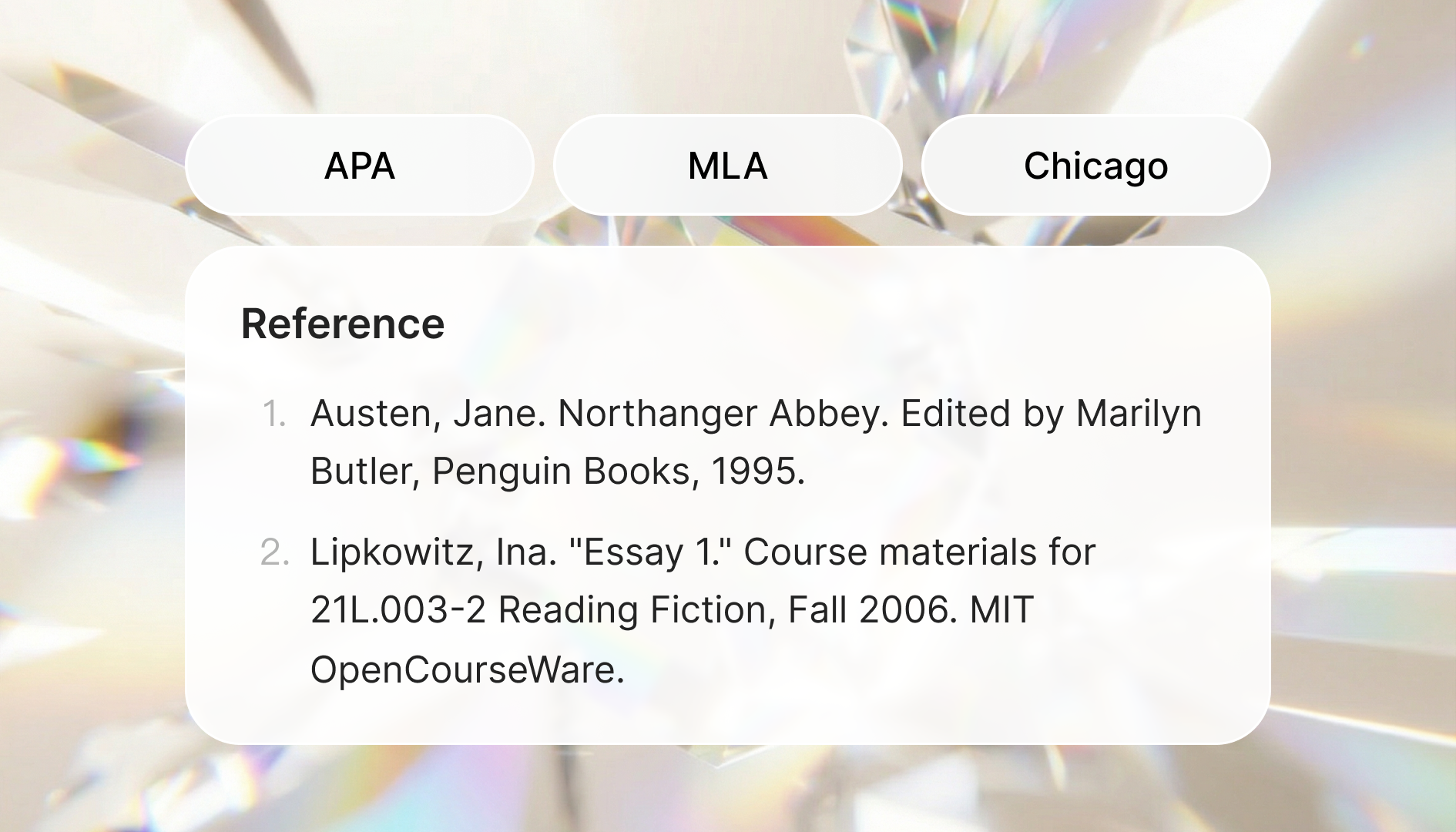 Verified citation reference preview